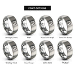 font options for inside engraving on silver fuel gauge rings