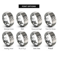 font options for inside engraving on silver fuel gauge rings
