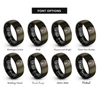 font options for inside engraving on gunmetal & black fuel gauge rings