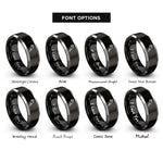font options for inside engraving on black & grey fuel injector rings