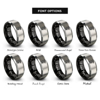 font options for inside engraving on black & grey fuel injector rings