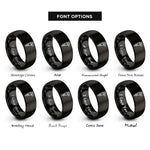 font options for inside engraving on black fuel injector rings