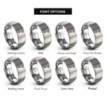 font options for inside engraving on grey fuel injector rings