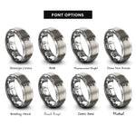 font options for inside engraving on silver fuel injector rings
