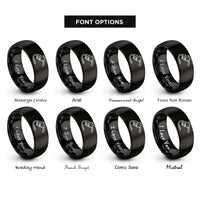 font options for inside engraving on black fuel nozzle rings