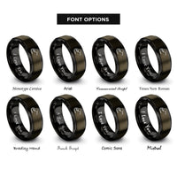 font options for inside engraving on gunmetal & black fuel nozzle rings