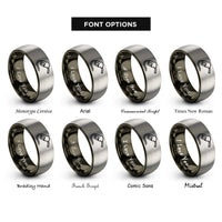 font options for inside engraving on gunmetal & gray fuel nozzle rings