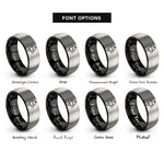 font options for inside engraving on black & silver fuel pressure regulator rings