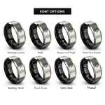 font options for inside engraving on black & gray fuel pressure regulator rings