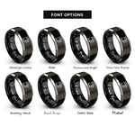 font options for inside engraving on black & grey fuel pump rings