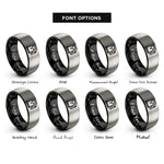 font options for inside engraving on black & gray fuel pump rings
