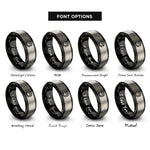 font options for inside engraving on black & gray fuel pump rings
