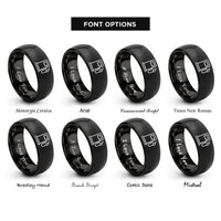 font options for inside engraving on black fuel pump rings