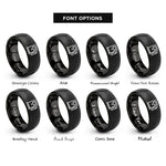 font options for inside engraving on black fuel pump rings