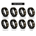 font options for inside engraving on gunmetal & black fuel pump rings