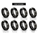 font options for inside engraving on black & grey fuel rack rings