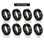 font options for inside engraving on black fuel rack rings