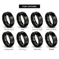 font options for inside engraving on black fuel rack rings