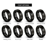 font options for inside engraving on black fuel tank rings