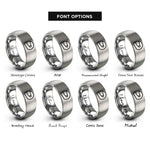font options for inside engraving on grey full face helmet rings