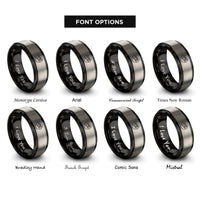 font options for inside engraving on black & gray funicular car rings
