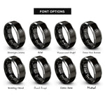 font options for inside engraving on black & silver funicular car rings