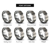 font options for inside engraving on grey funicular car rings