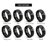 font options for inside engraving on black funnel rings