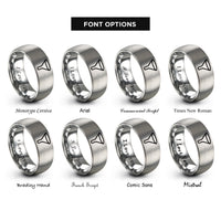 font options for inside engraving on gray funnel rings