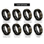 font options for inside engraving on gunmetal & black funnel rings
