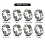 font options for inside engraving on grey furan ring rings