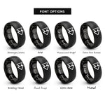 font options for inside engraving on black fwd icon rings