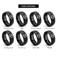 font options for inside engraving on black fwd icon rings