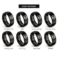font options for inside engraving on black fwd icon rings