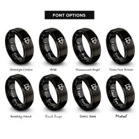 font options for inside engraving on black fwd icon rings