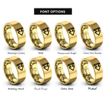 font options for inside engraving on gold fwd icon rings
