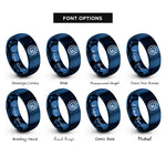 font options for inside engraving on blue g gravitational constant rings