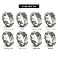font options for inside engraving on grey g gravitational constant rings
