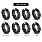 font options for inside engraving on black & grey gaba molecule rings