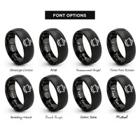 font options for inside engraving on black gaiwan cup rings