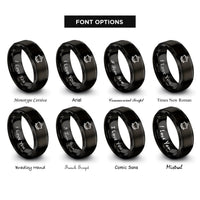 font options for inside engraving on black gaiwan cup rings