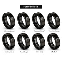 font options for inside engraving on black gaiwan cup rings