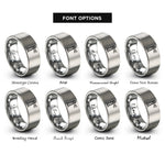 font options for inside engraving on grey galle lighthouse beam rings
