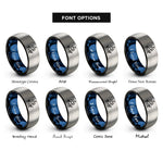 font options for inside engraving on black & blue & gray galleon rings