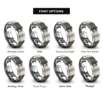 font options for inside engraving on silver game cartridge rings