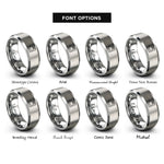 font options for inside engraving on gray game cartridge rings