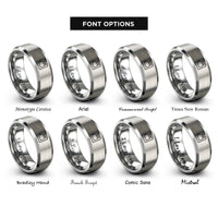 font options for inside engraving on gray game cartridge rings