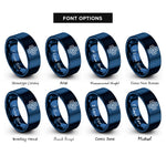 font options for inside engraving on blue gamepad d pad rings