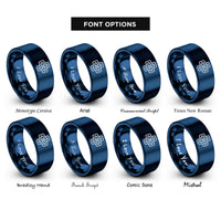 font options for inside engraving on blue gamepad d pad rings