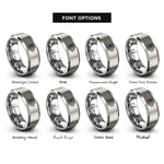 font options for inside engraving on gray gamepad d pad rings